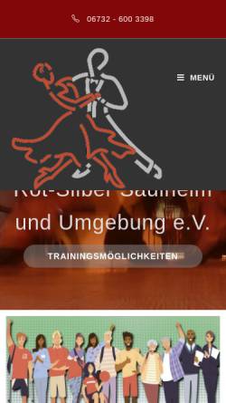 Vorschau der mobilen Webseite www.tanzen-in-saulheim.de, Tanzsportgemeinschaft Rot-Silber Saulheim und Umgebung e.V.