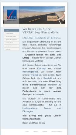 Vorschau der mobilen Webseite www.vestal.de, Vestal - Training und Erfolg