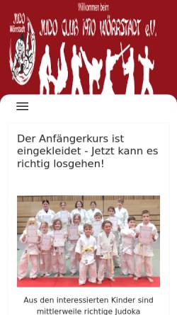 Vorschau der mobilen Webseite www.jc-woerrstadt.de, Judo-Club Wörrstadt e.V.