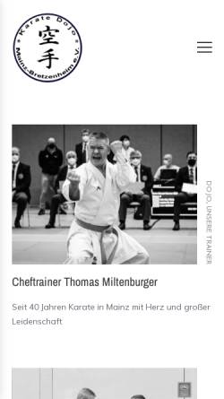 Vorschau der mobilen Webseite www.karate-mainz-bretzenheim.de, Karate Dojo Mainz Bretzenheim e.V.