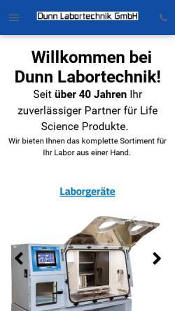 Vorschau der mobilen Webseite www.dunnlab.de, Dunn Labortechnik GmbH