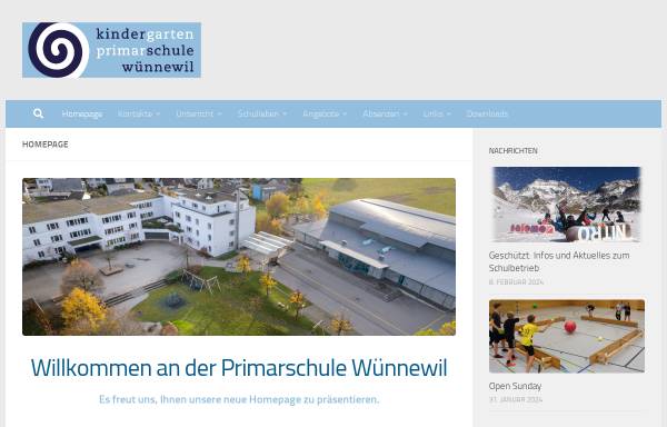 Vorschau von www.pswuennewil.ch, Kindergarten Primarschule Wünnewil