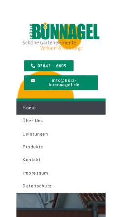 Vorschau der mobilen Webseite holz-buennagel.de, Holz im Garten - Die Brüder Bünnagel