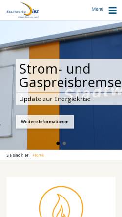 Vorschau der mobilen Webseite www.stadtwerke-diez.de, Stadtwerke Diez GmbH