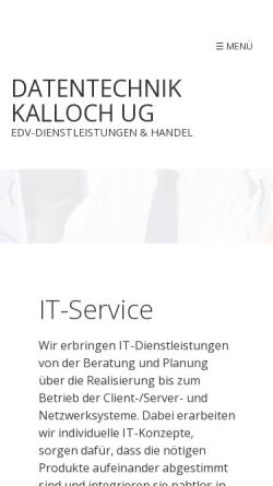 Vorschau der mobilen Webseite www.kalloch.de, Datentechnik Kalloch