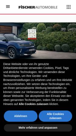 Vorschau der mobilen Webseite www.automobile-fischer.de, Fischer Kraftfahrzeuge GmbH