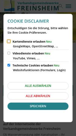 Vorschau der mobilen Webseite www.verbandsgemeindewerke-freinsheim.de, Verbandsgemeindewerke Freinsheim