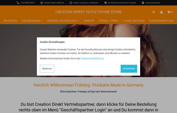 Vorschau von www.creation-direkt.de, Creation Direkt GmbH Silvia und Jürgen Schott