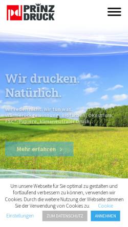 Vorschau der mobilen Webseite www.druckerei-prinz.de, Prinz-Druck