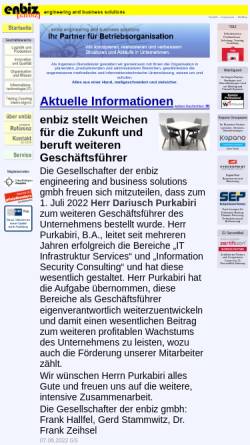 Vorschau der mobilen Webseite enbiz.de, Enbiz engineering and business solutions