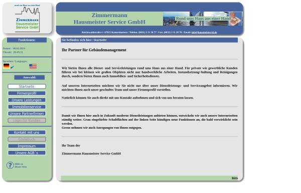 Vorschau von www.hausmeisterservice-zimmermann.de, Hausmeisterservice Zimmermann