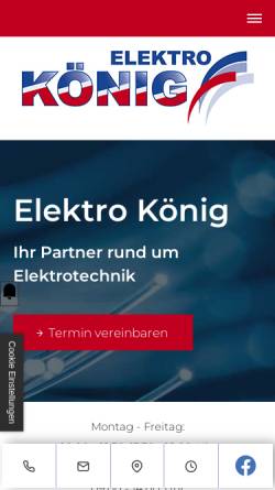 Vorschau der mobilen Webseite www.elektro-koenig.de, Elektro König