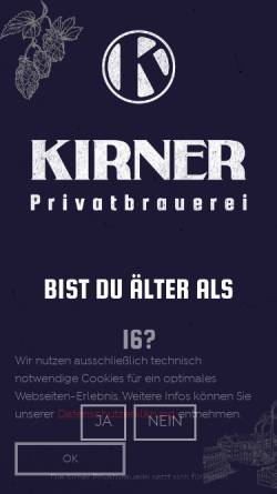 Vorschau der mobilen Webseite www.kirner-bier.de, Kirner Bier