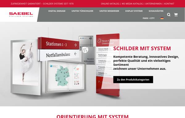 Vorschau von www.saebel.com, Saebel Schilder-Systeme