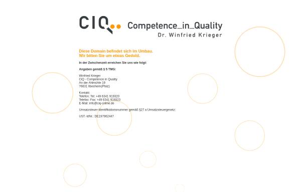 CIQ-Organisationsberatung Dr. Winfried Krieger