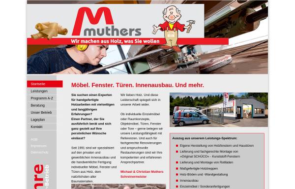 Vorschau von www.schreinerei-muthers.de, Bau- und Möbelschreinerei Muthers
