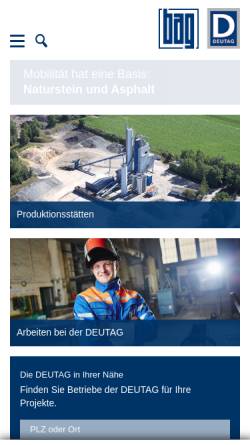 Vorschau der mobilen Webseite www.deutag.de, DEUTAG GmbH & Co. KG