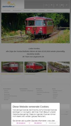 Vorschau der mobilen Webseite www.zugtouren.de, Eifelbahn Verkehrsgesellschaft mbH