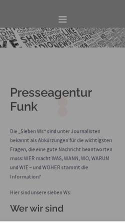 Vorschau der mobilen Webseite www.presse-funk.de, Presseagentur Funk GmbH