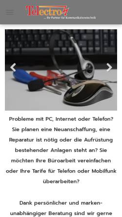 Vorschau der mobilen Webseite www.telectro.de, Telectro