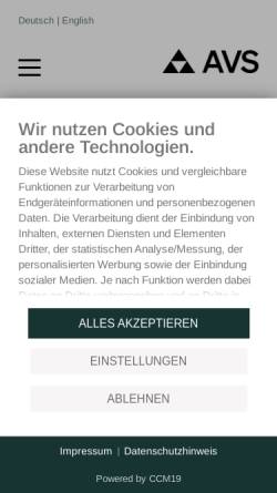 Vorschau der mobilen Webseite www.avs-verkehrssicherung.de, AVS Mellingen GmbH