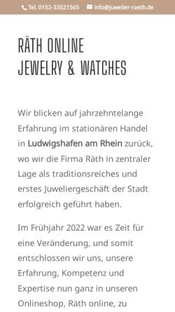 Vorschau der mobilen Webseite www.juwelier-raeth.de, Juwelier Räth