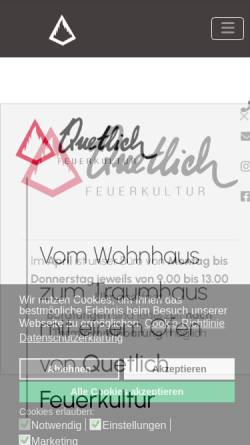 Vorschau der mobilen Webseite www.quetlich.de, Quetlich Kachelofen GmbH