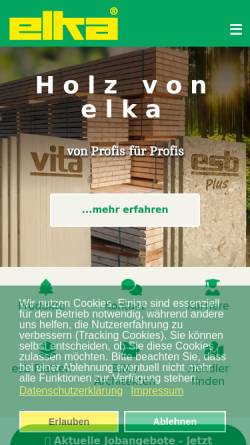 Vorschau der mobilen Webseite www.elka-holzwerke.de, ELKA - Holzwerke