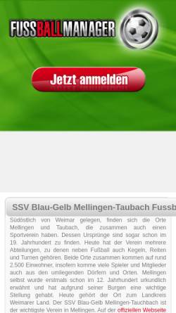 Vorschau der mobilen Webseite www.ssvmellingen.de, SSV BG Mellingen