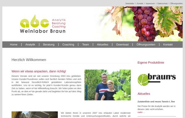 Vorschau von www.weinlabor-braun.de, Weinlabor Braun e.K.