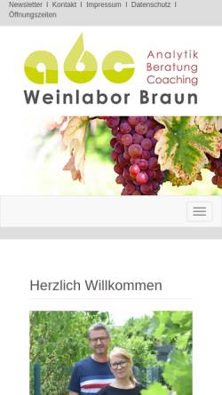 Vorschau der mobilen Webseite www.weinlabor-braun.de, Weinlabor Braun e.K.