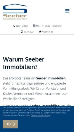 Vorschau der mobilen Webseite www.seeber-immobilien.de, Seeber Immobilien GmbH