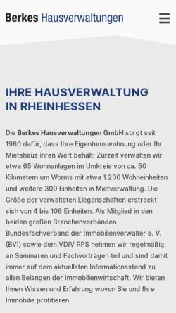 Vorschau der mobilen Webseite www.berkes-hv.de, Berkes Hausverwaltungen GmbH