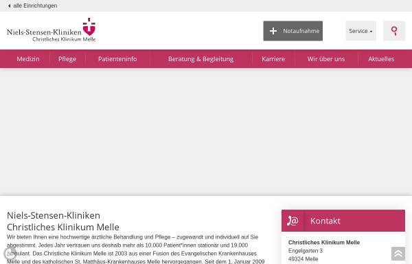 Vorschau von www.niels-stensen-kliniken.de, Christliches Klinikum Melle GmbH