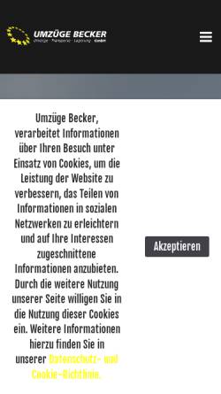 Vorschau der mobilen Webseite www.umzuege-becker.de, Umzüge Becker