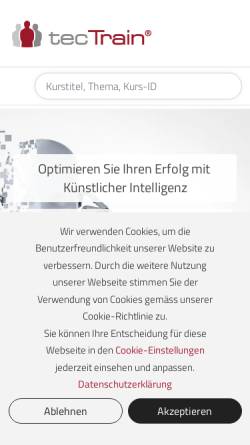 Vorschau der mobilen Webseite www.tectrain.de, TecTrain Ingenieurbüro für IT-Dienstleistungen Dipl.Ing. Ralf Groß