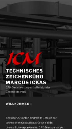 Vorschau der mobilen Webseite www.ickas.com, Zeichenbüro für Haustechnik Markus Ickas