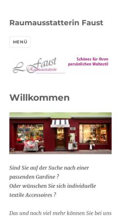Vorschau der mobilen Webseite www.raumausstatterin-faust.de, Raumausstatterin Faust