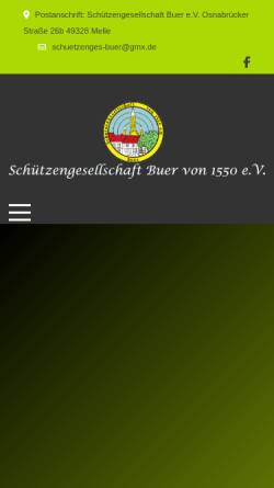 Vorschau der mobilen Webseite www.schuetzengesellschaft-buer.de, Schützengesellschaft Buer von 1550 e.V.