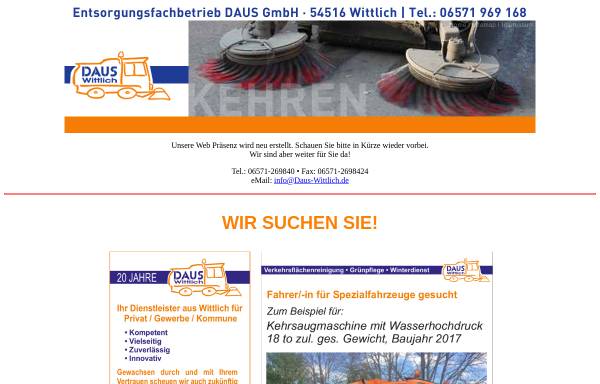 Vorschau von www.daus-gmbh.com, Städtereinigung und Winterdienst Daus GmbH