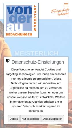 Vorschau der mobilen Webseite www.vonderau-bedachungen.de, Von der Au Bedachungen