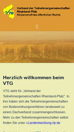 Vorschau der mobilen Webseite www.vtg-rlp.de, Verband der Teilnehmergemeinschaften Rheinland-Pfalz