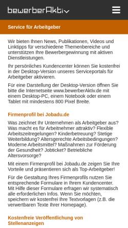 Vorschau der mobilen Webseite www.bewerberaktiv.de, BewerberAktiv e.K., Stephan Molitor