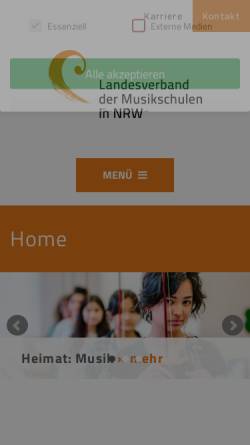 Vorschau der mobilen Webseite www.lvdm-nrw.de, Landesverband der Musikschulen in NRW e.V.
