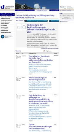 Vorschau der mobilen Webseite www.uni-siegen.de, Landesprüfungsamt für Erste Staatsprüfungen für Lehrämter an Schulen, Geschäftsstelle Siegen