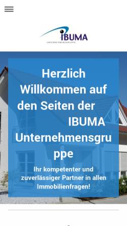 Vorschau der mobilen Webseite www.ibuma.de, Ibuma Unternehmensgruppe