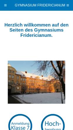 Vorschau der mobilen Webseite www.fridericianum.de, Gymnasium Fridericianum Schwerin