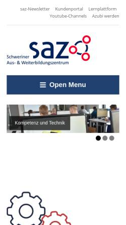 Vorschau der mobilen Webseite www.sazev.de, Schweriner Ausbildungszentrum e.V.