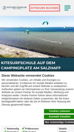 Vorschau der mobilen Webseite www.kite-surfers.de, Kite Surf Schule Carsten Ritter