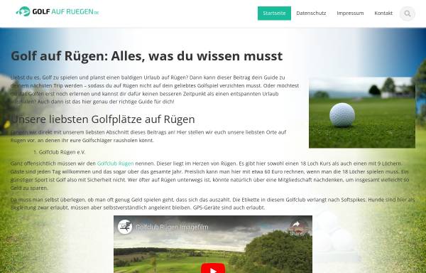 Vorschau von www.golfaufruegen.de, Golfclub Sassnitz e. V.